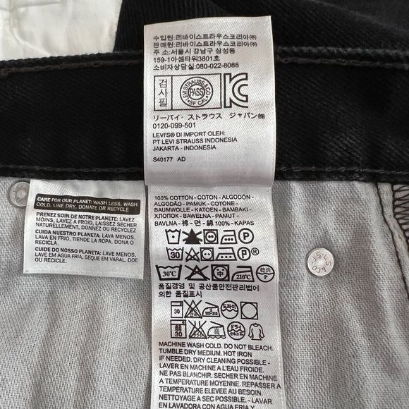 Levi's 505 Men's Jeans Size 33 Regular Fit Straight Leg Denim Casual Black - Picture 8 of 8